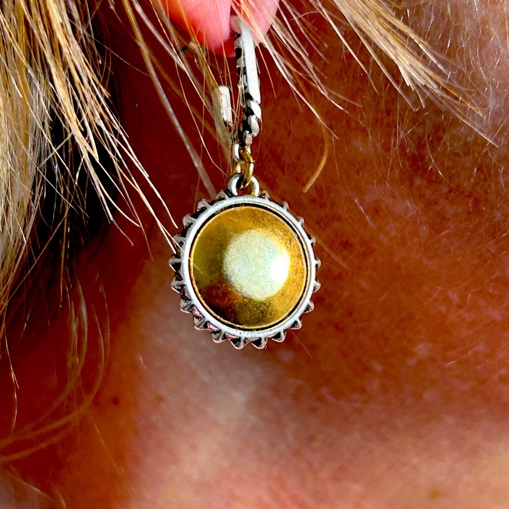 Gold and Silver Dangle Earrings